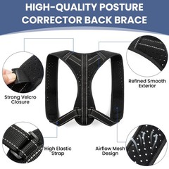 Posture Corrector for Men and Women, Adjustable Back Brace X-Large, Black
