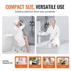 300lb Shower Bench Height Adjustable Non-Slip Bathtub Chair 13.98-18.9in
