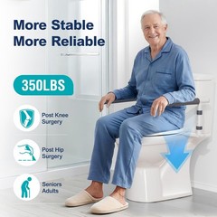 Toilet Safety Rails for Seniors, Height Adjustable Toilet Safety Frame Grab B…