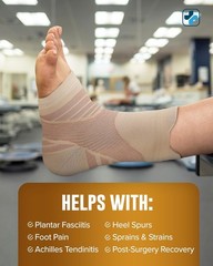 Copper Ankle Compression Sleeve for Pain Relief – Open-Toe Design – Medium Size