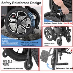 Used Folding Power Electric Wheelchairs FDA Mobility Scooter 20Ah Home Travel