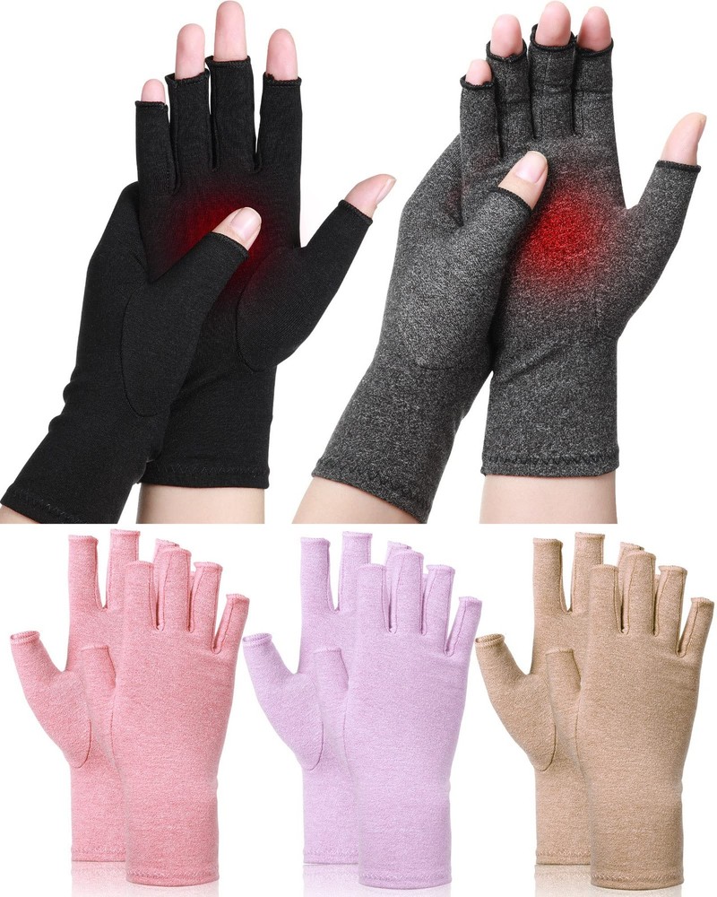 SATINIOR 5 Pairs Arthritis Large, Black, Gray, Beige, Pink, Purple