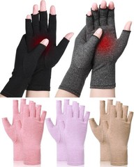 SATINIOR 5 Pairs Arthritis Large, Black, Gray, Beige, Pink, Purple