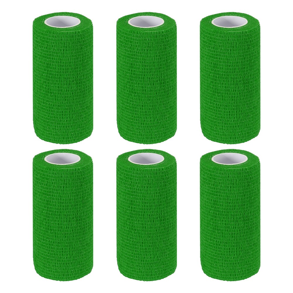 4″ x 177″ 6 Pcs Self Adhesive Bandage Wrap Elastic Self Tape Emerald Green
