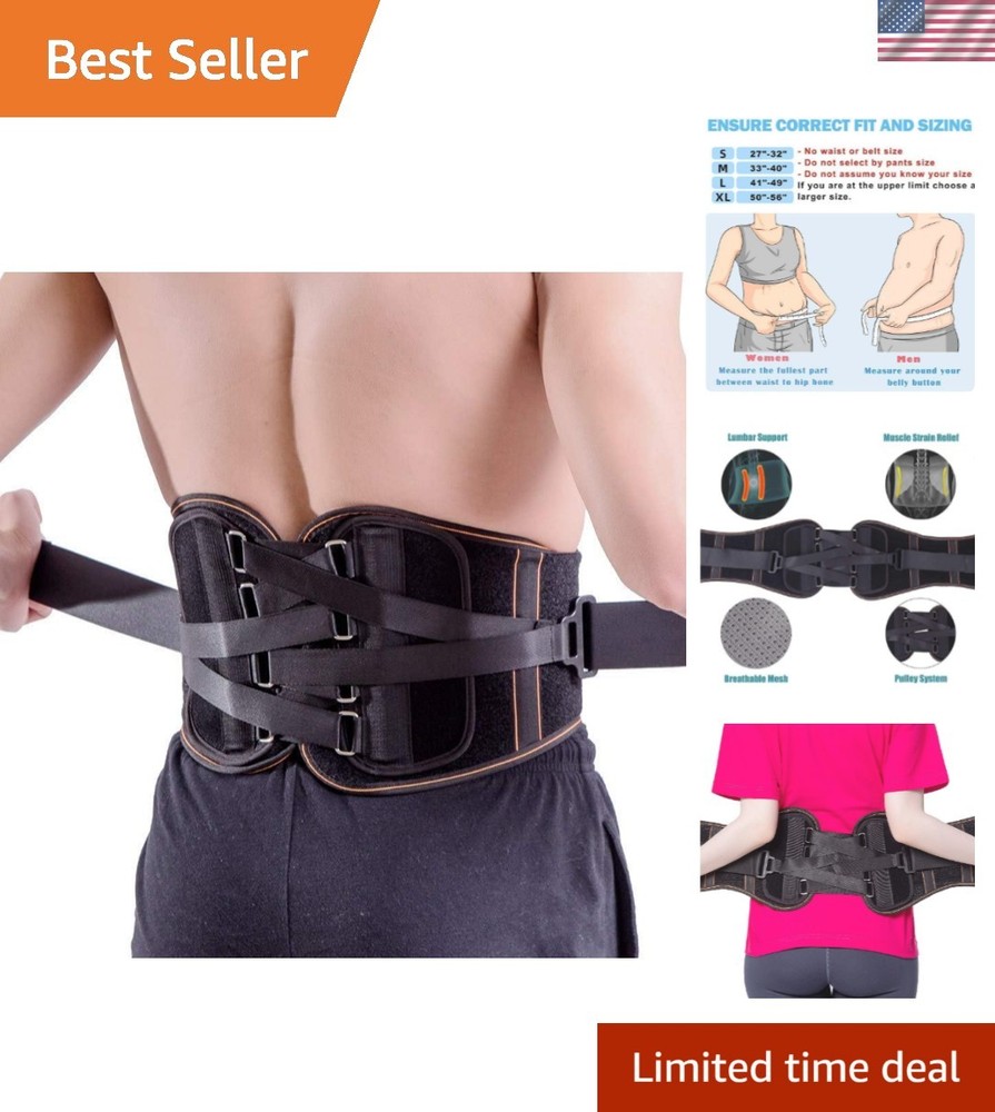 Lower Back Brace Pain Relief with Pulley System – Lumbar Support Belt for Wom…