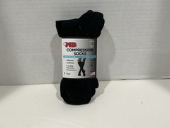 MD Compression Socks Unisex LARGE Black Men’s 10-12 Women’s 10-13 NEW