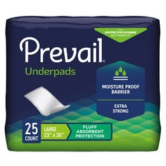 Prevail Total Care Disposable Underpad Fluff 23X36″ – 25 Pads