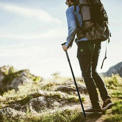 Folding Walking Cane Walking Stick Adjustable Aluminum Collapsible Travel Hiking