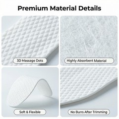 10 Pairs Disposable Shoe Liners Breathable Thin Insole 24 cm/9.5 Inch, White