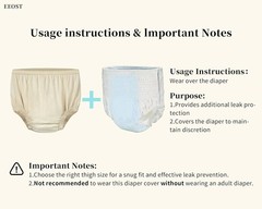 Essot Adult Diaper Light Absorbent Layer 4XL Beige Cover Silent Waterproof