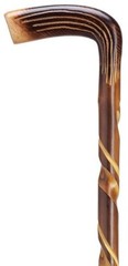 NEW! GERMAN HAND CARVED SPIRAL OPERA L SHAPE HANDLE CHESTNUT WOODEN WALKING CANE