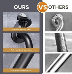 Black Stainless Steel Bath Safety Grab Bar