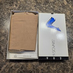 Sigvaris 902 Full Large Short Calf Beige 77 Open Toe Compression Socks NIB