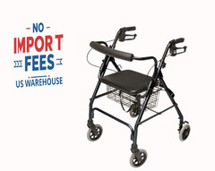 Lumex Walkabout Lite 4-Wheel Rollator Walker Padded Seat 6″ Wheels Lightweight