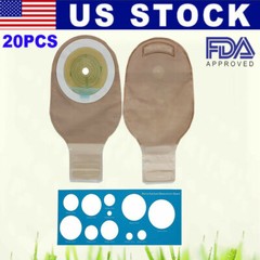 20PCS Ostomy Colostomy Ileostomy Stoma Drainable Closure Pouch Bag