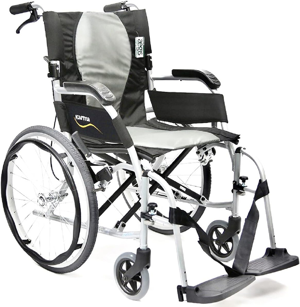 Karman Ergonomic Wheelchair Ergo Flight with Quick Release Axles in 16″ Seat, Pe