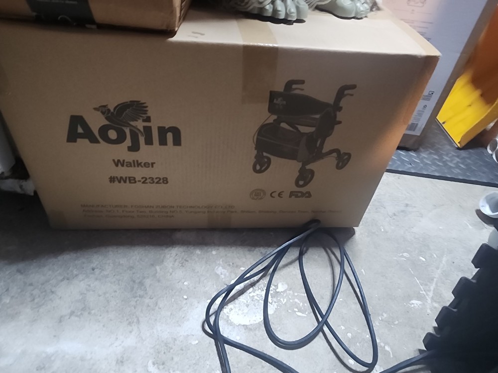 Aojin Red Rollator Walker up to 350lbs capacity.