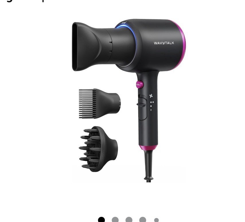 Wavytalk Hair Dryer Diffuser Blown Away Ionic Hair Dryer For Curly Hair Comb