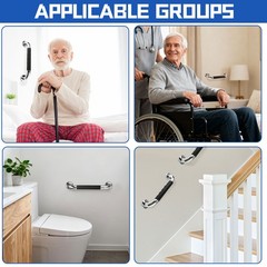 2PCS Stainless Steel Grab Bar Bathroom Safety Handicap Shower Tub Handle Support