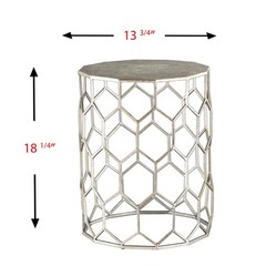 Sei Furniture Clarissa Metal Honeycomb Accent Table Geometric Style Round