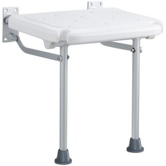 Folding PE Shower Seat 15.7in, 500lb Capacity Wall Mount
