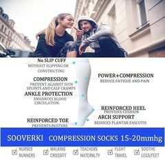 Graduated Copper Compression Socks for Men & Women Circulation 8 Pairs 15-20m…