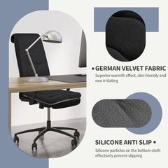 Comfortable Machine Washable Black Velvet Chair Cushion – 1 Count, 16.5×15.7