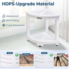 Waterproof Corner Shower Stool for inside Shower, Anti-Fading Shower Bench for S