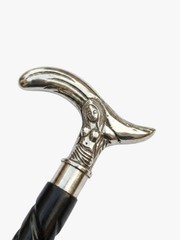 Silver Lady Handle Walking Cane Black Twist Shaft Derby Grip Fashion Stick