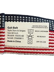Gait Belt Secure Buckle Patient Transfer & Walking Seniors Stars & Stripes 60 in