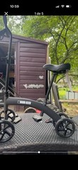 Medline 4-Wheel Rollator Walker w/ Seat & Basket, Black, 300 lb Indoor/Outdoor
