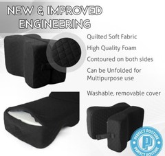 Memory Foam Knee Pillow For Sciatica & Back Pain Leg Hip Night Sleep Cushion