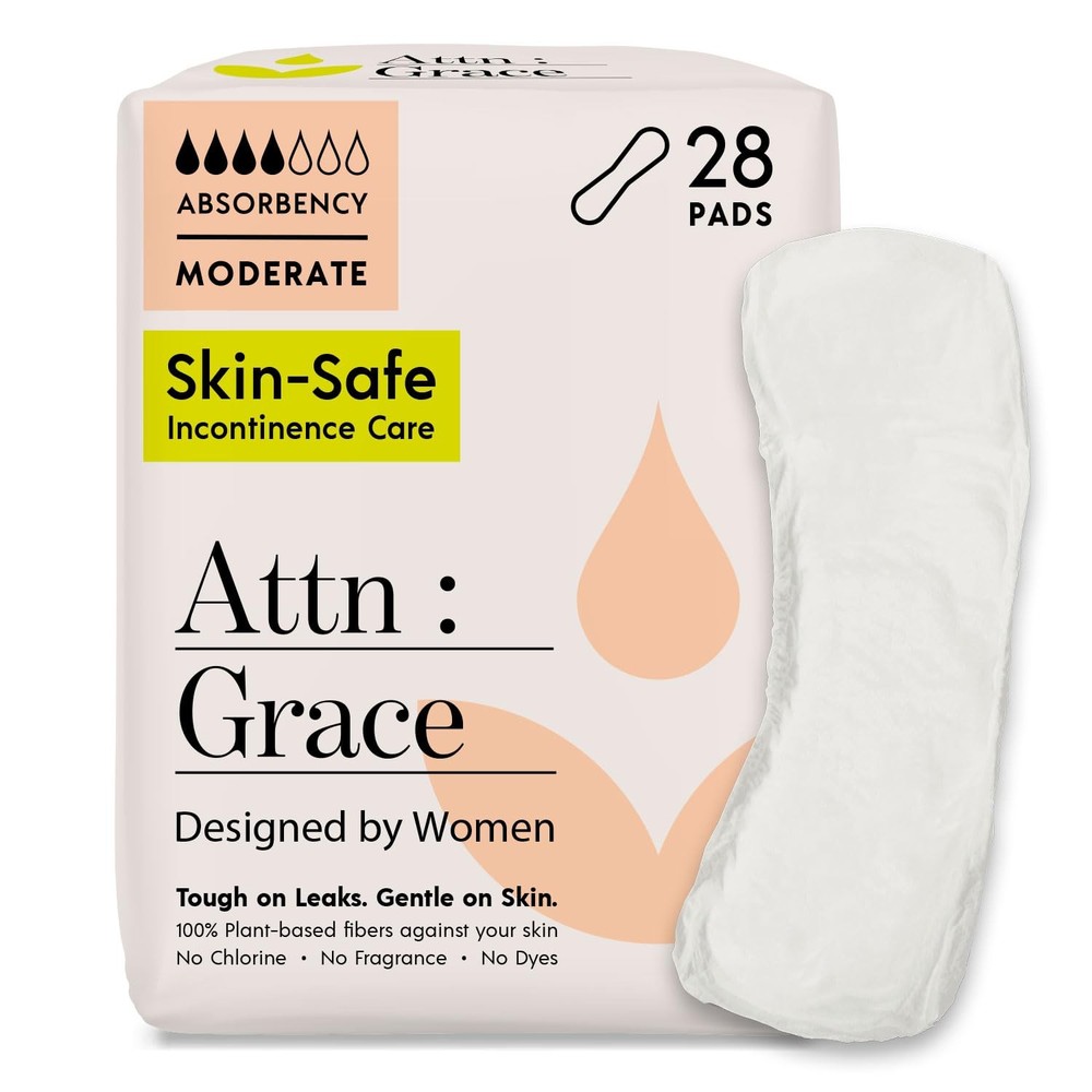 Moderate Incontinence Pads Women 28-Pack Plant-Based Absorbency Breathable