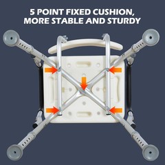 Adjustable Non Slip Shower Chair Arm Back Support Elderly Bath Safety Seat
