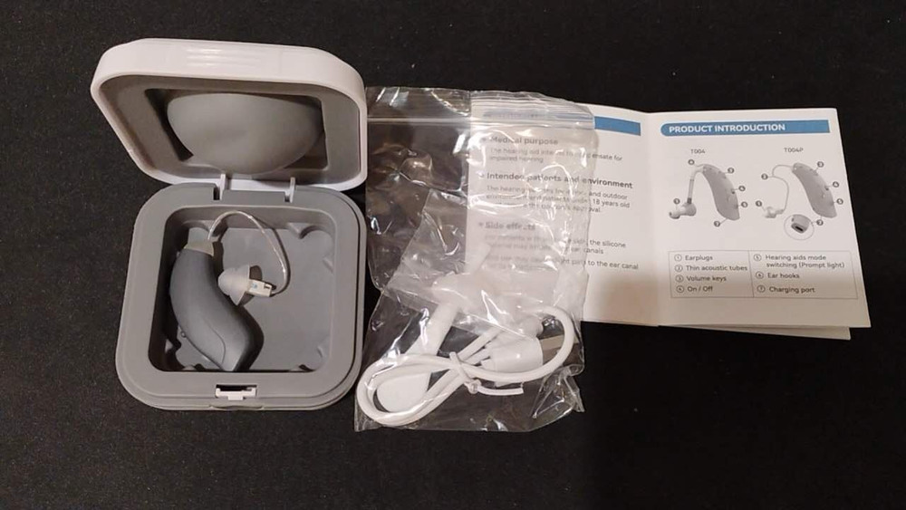 Hearing Aid OTC Digital Elderly Deaf Amplifier BTE Behind Ear, 1 Unit (Grey)