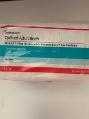 Cardinal Health WINGS Plus Adult Briefs Medium 32-44″ Heavy 12 Ct Unisex New