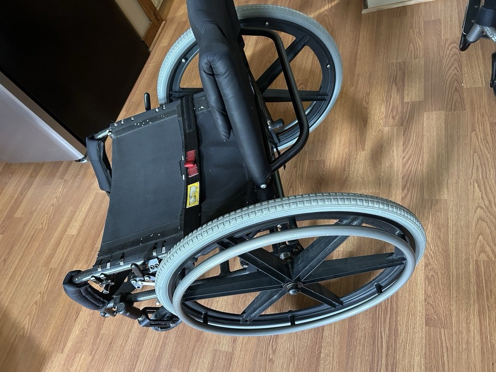 Quickie Manual Wheelchair Black w/ Adjustable Footrests, Brake Locks, 4 Wheels