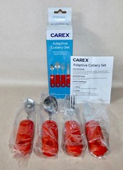 Carex Adaptive Cutlery Set ~ Red Set of 4 Oversized Bendable Utensils BRAND NEW