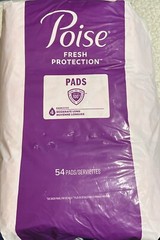 54 Ct Poise Postpartum Incontinence Pads 4 Drop Moderate Absorbency Long Length