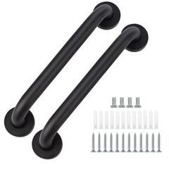 2 Pack Bathroom Grab Bar, supregear 12 Inch Length Black Shower Safety Grab Bar