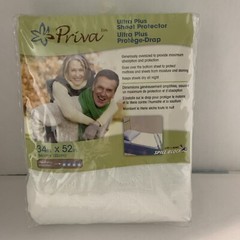 Priva Waterproof Mattress Sheet Protector kids Adult 34×52 in white quilted NEW!