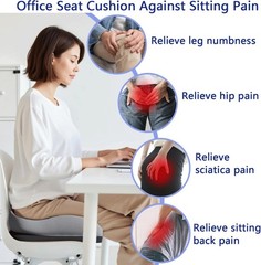 Ergonomic Rectangular Seat Cushion for Tailbone Pain Relief and Comfort