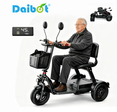 Daibot Folding 3 Wheel Electric Scooter 1000W 48V Dual Motor Mobility For Adults