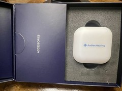 Audien Hearing Atom One CIC Rechargeable Hearing Aids, Case, Cable, Manual