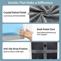 Memory Foam Walker Seat Cushion for Seniors – Washable Backrest Pad with Straps