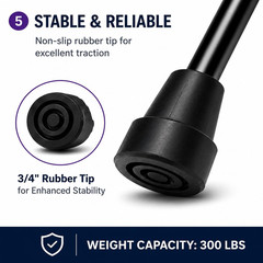 Sky MedSupply Int’l Corp Standard Offset Walking Cane Adjustable, Aluminum Or…