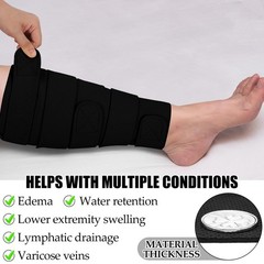 Croknit 2 Pcs Lymphedema Compression Leg Wraps Adjustable Lower Black