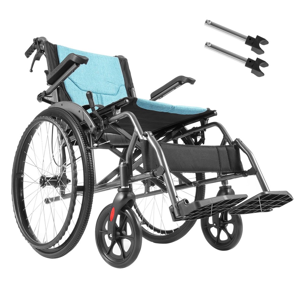 Aluminum Wheelchair 18″ Seat Flip-Back Desk Arms 3-Position 250 lb Capacity