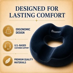 Sleepavo Donut Pillow for Tailbone Pain Relief Hemorrhoid Pillow & Donut Sea…