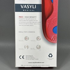 VASYLI CUSTOM Full length red HIGH DENSITY ORTHOTICS INSOLE ARCH SUPPORT Medium